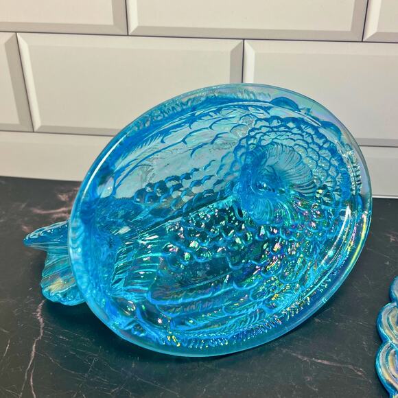 Mosser Buffet Blue Carnival Hen on Nest *GLOWS* - Picture 6 of 8